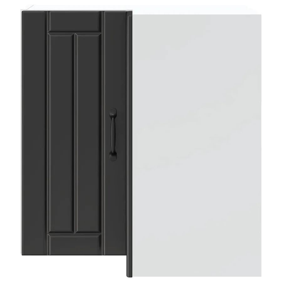 Armoire d'angle murale de cuisine Lucca noir bois d'ingénierie - 4