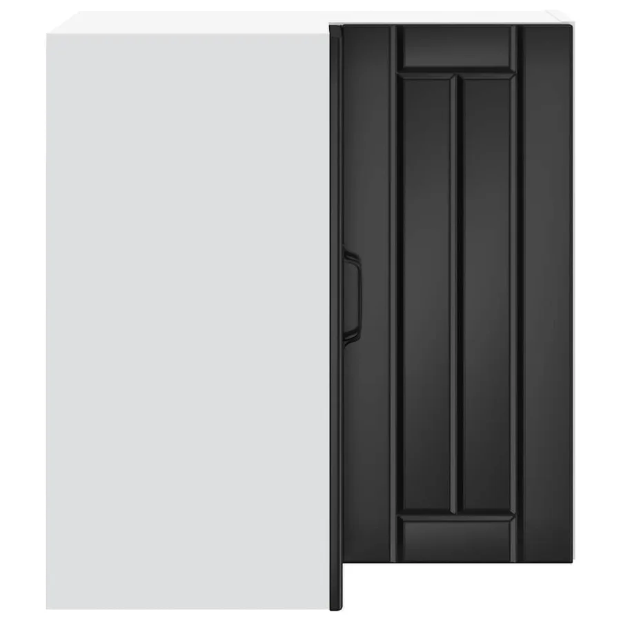 Armoire d'angle murale de cuisine Lucca noir bois d'ingénierie - 6