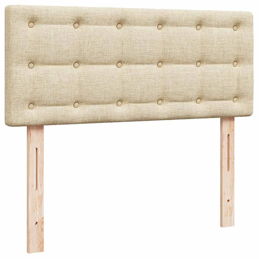 Cadre de lit ottoman avec matelas crème 120x190 cm tissu - 9