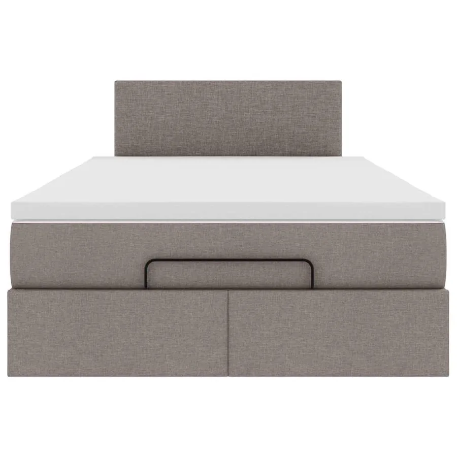 Lit ottoman avec matelas et LED Taupe 120x190 cm tissu - 8
