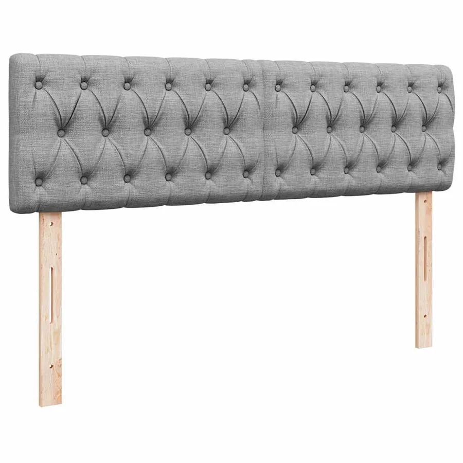 Cadre de lit ottoman et matelas gris clair 140x200 cm tissu - 10