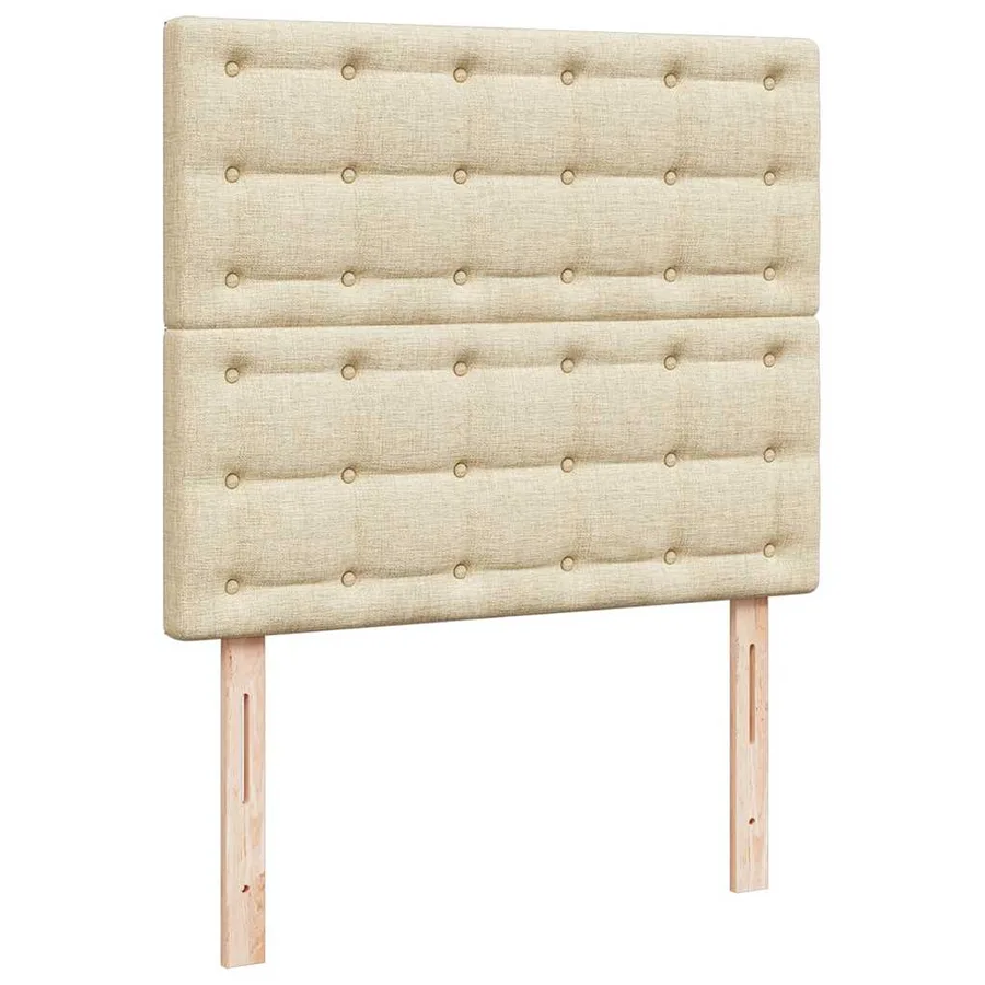 Cadre de lit ottoman avec matelas crème 120x190 cm tissu - 9
