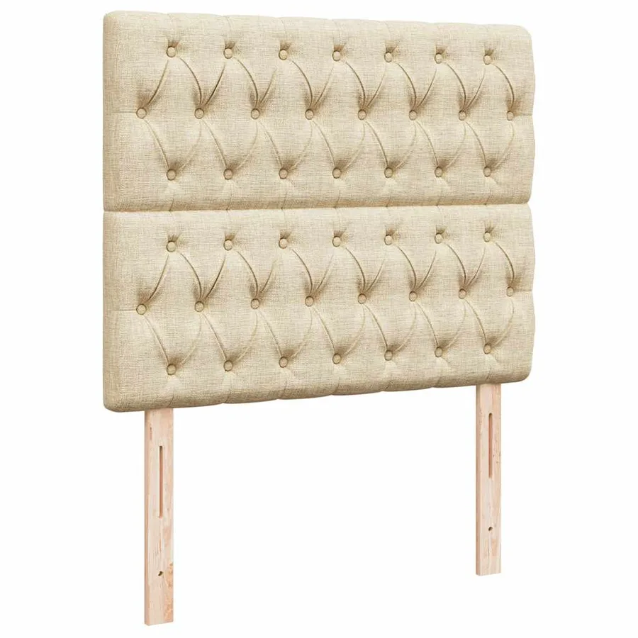 Cadre de lit ottoman avec matelas crème 120x190 cm tissu - 9