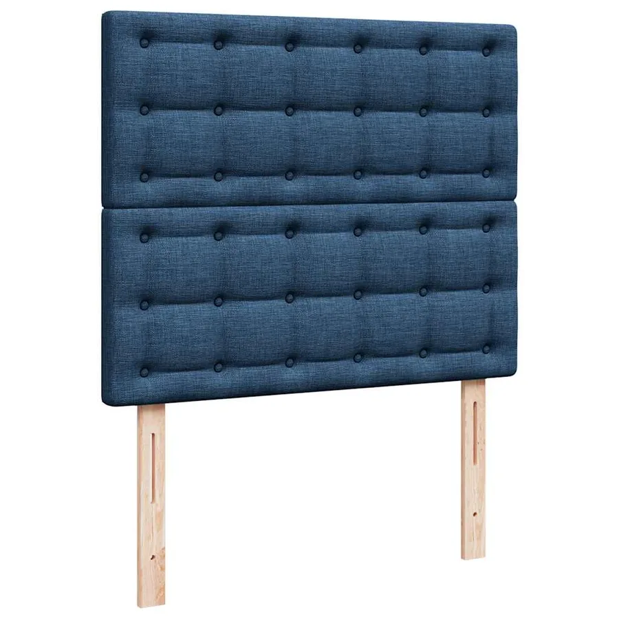 Cadre de lit ottoman avec matelas bleu 120x190 cm tissu - 10