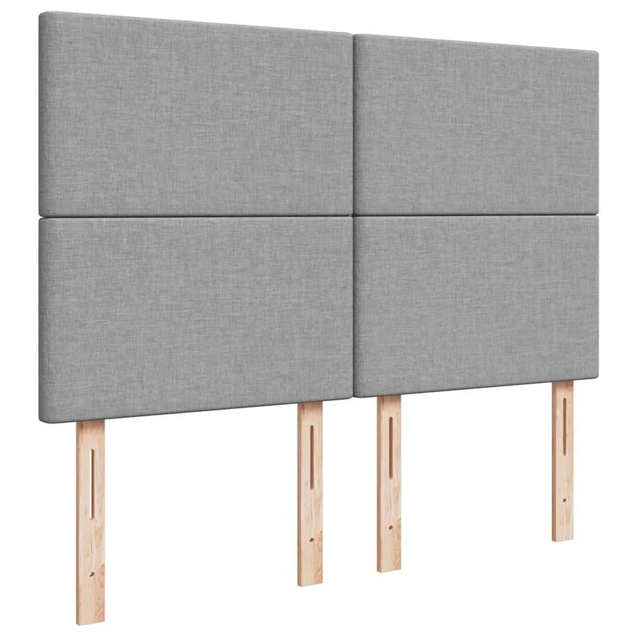 Cadre de lit ottoman et matelas gris clair 140x200 cm tissu - 10