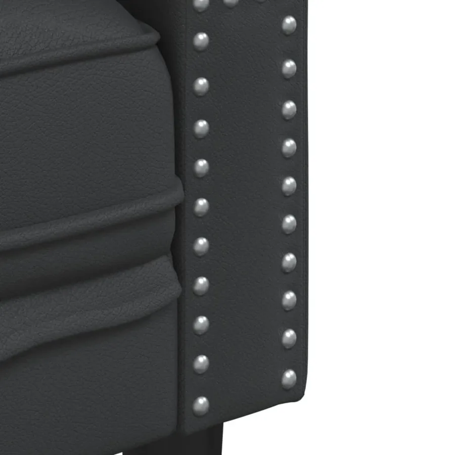 Ensemble de canapé Chesterfield 3 pcs noir similicuir - 7