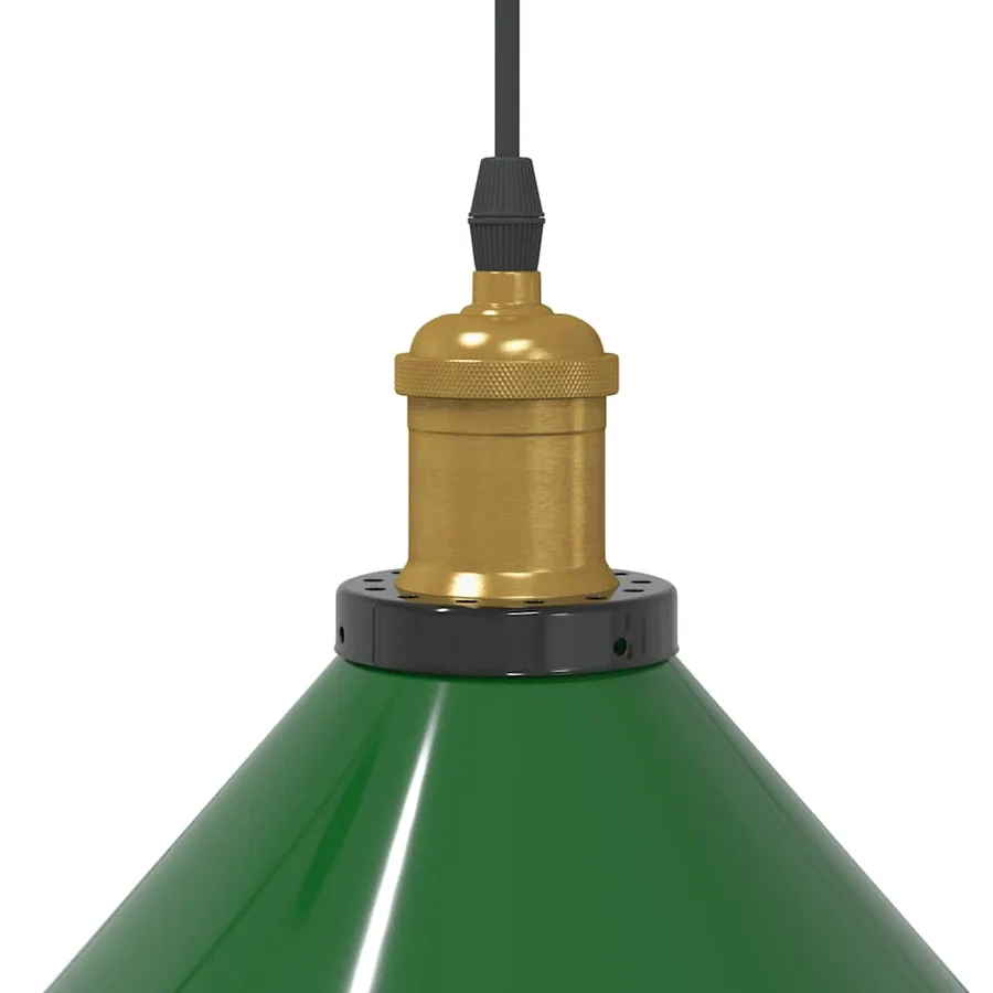 Lampe suspendue réglable hauteur E27 vert brillant Ø 22cm métal - 7