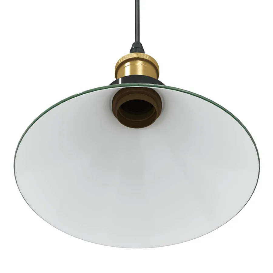 Lampe suspendue réglable hauteur E27 vert brillant Ø 22cm métal - 8