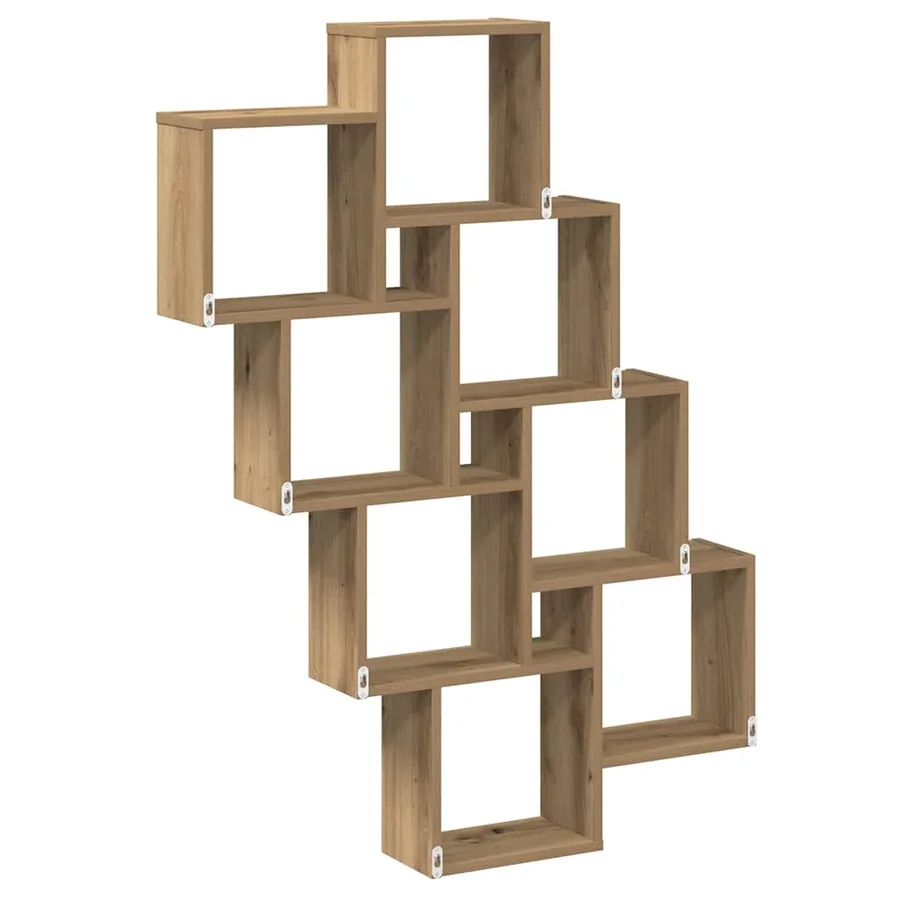 Étagère murale en forme de cube chêne artisanal 90x15x119,5 cm - 6