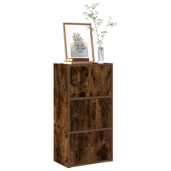 Bibliothèque chêne fumé 40x24x77 cm bois d'ingénierie