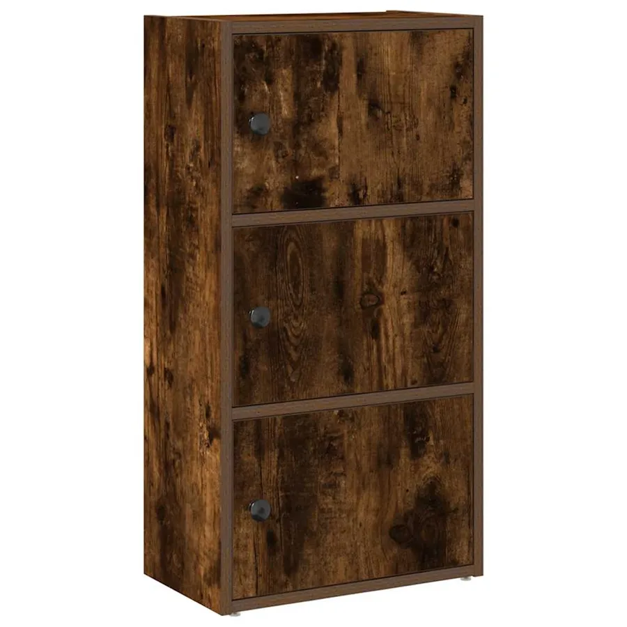 Bibliothèque chêne fumé 40x24x77 cm bois d'ingénierie - 2