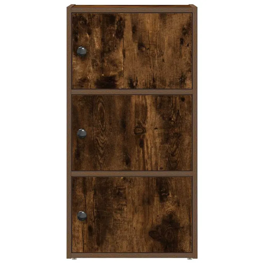 Bibliothèque chêne fumé 40x24x77 cm bois d'ingénierie - 4