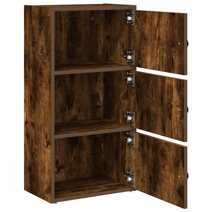 Bibliothèque chêne fumé 40x24x77 cm bois d'ingénierie - 5