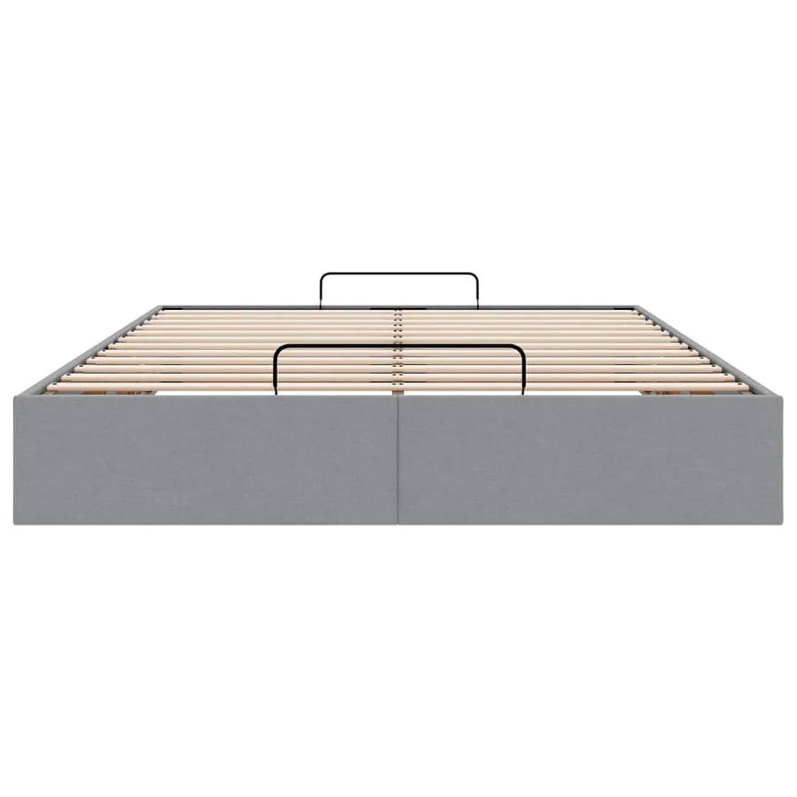 Cadre de lit ottoman sans matelas gris clair 140x200 cm tissu - 7
