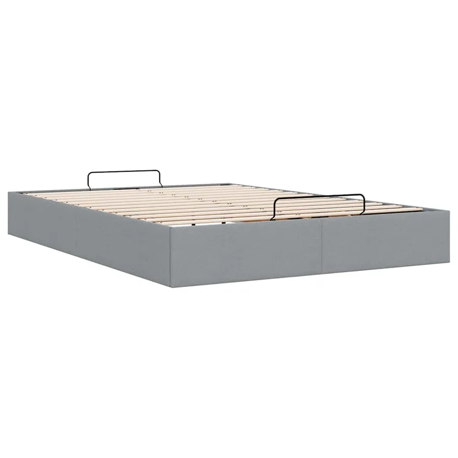Cadre de lit ottoman sans matelas gris clair 140x200 cm tissu - 9