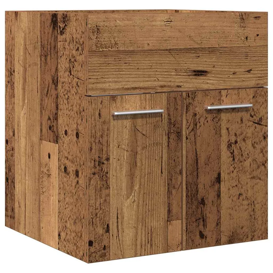 Meuble lavabo de salle de bain vieux bois bois d'ingénierie - 2