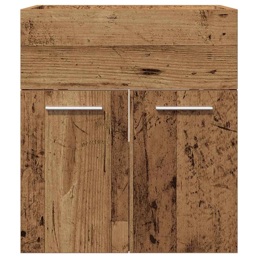 Meuble lavabo de salle de bain vieux bois bois d'ingénierie - 4