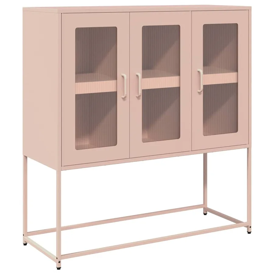 Buffet rose 100,5x39x107 cm acier laminé à froid - 2