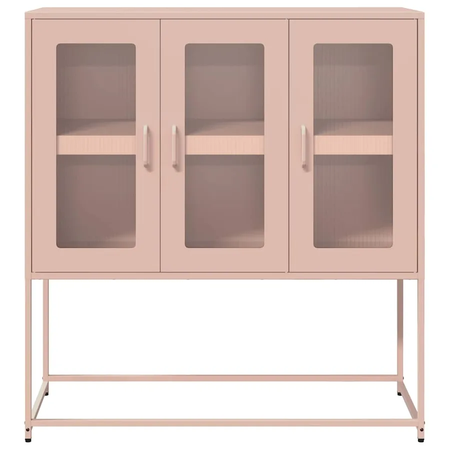 Buffet rose 100,5x39x107 cm acier laminé à froid - 5