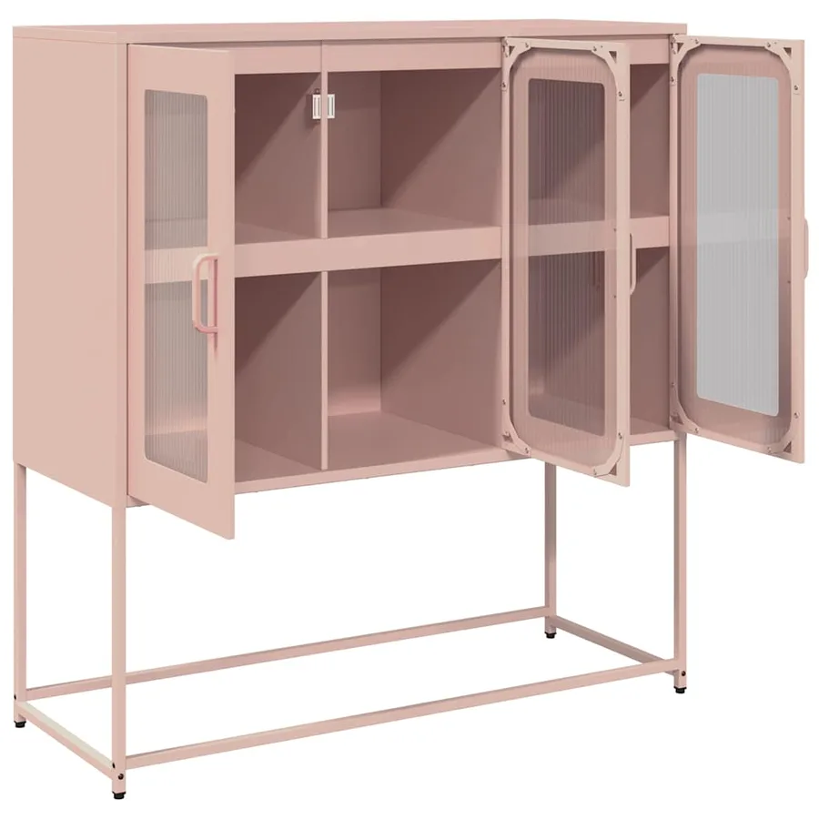 Buffet rose 100,5x39x107 cm acier laminé à froid - 6