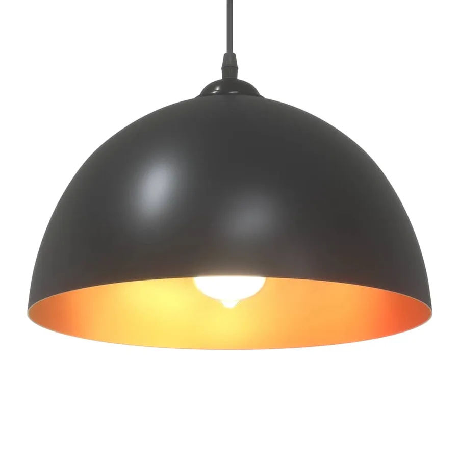 Lampes suspendues 2 pcs hauteur réglable E27 noir Ø 30 cm métal - 6