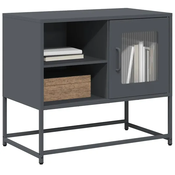 Meuble TV anthracite 68x39x60,5 cm acier