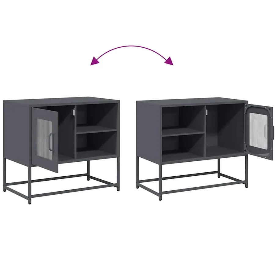 Meuble TV anthracite 68x39x60,5 cm acier - 10