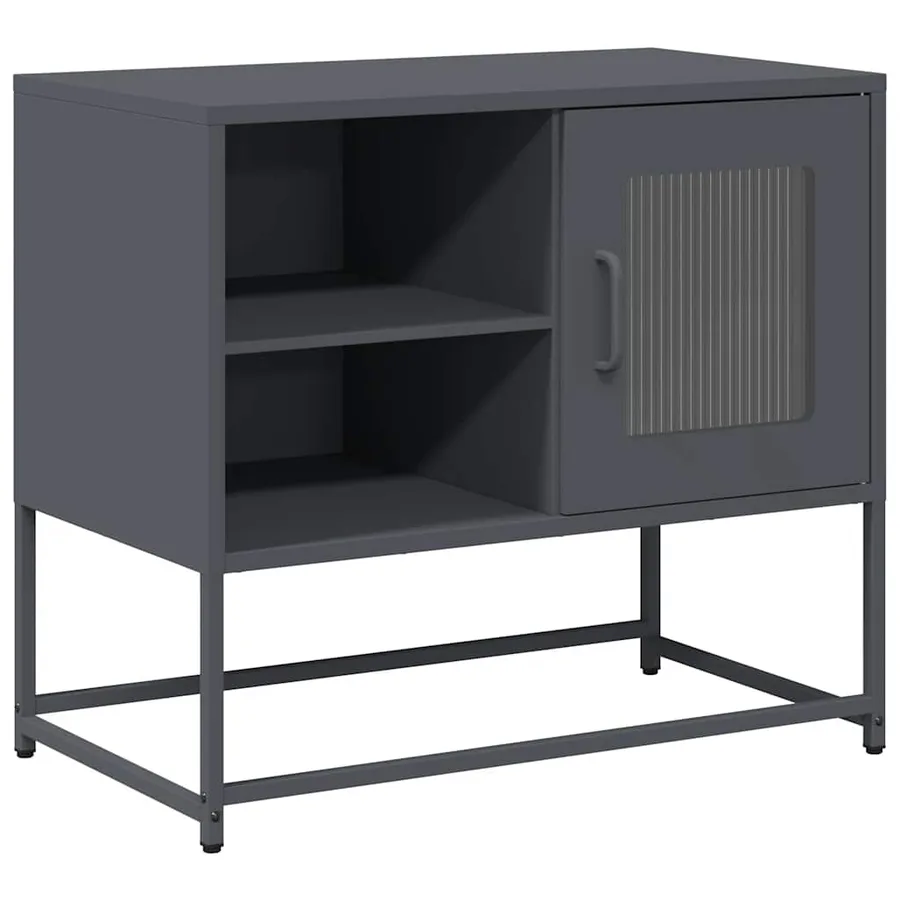 Meuble TV anthracite 68x39x60,5 cm acier - 2