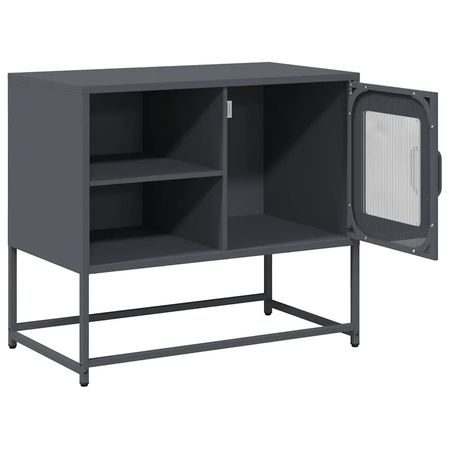 Meuble TV anthracite 68x39x60,5 cm acier - 6