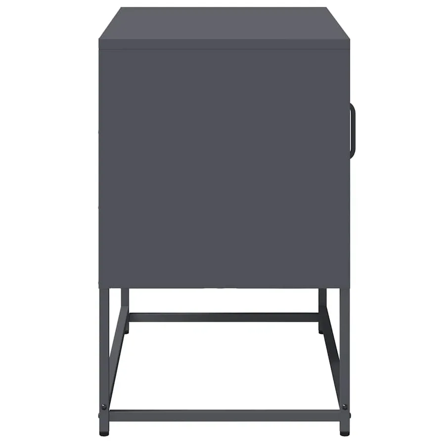 Meuble TV anthracite 68x39x60,5 cm acier - 7