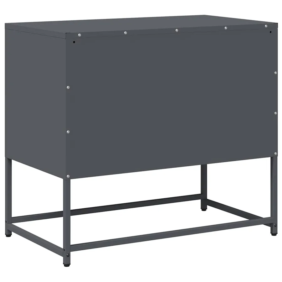 Meuble TV anthracite 68x39x60,5 cm acier - 8