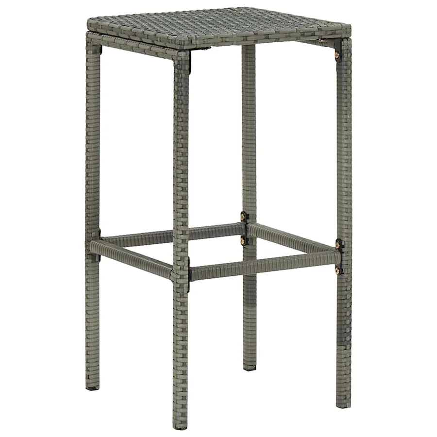 Ensemble de bar de jardin 8 pcs et coussins Résine tressée Gris - 10
