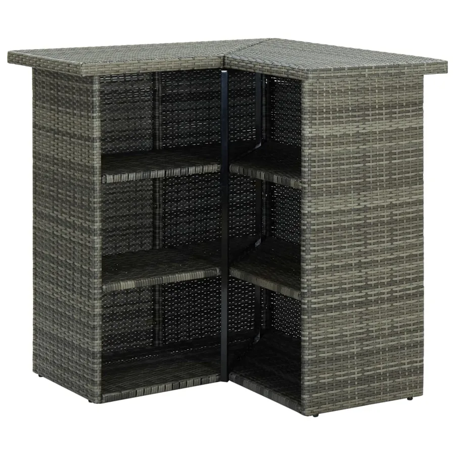 Ensemble de bar de jardin 8 pcs et coussins Résine tressée Gris - 3