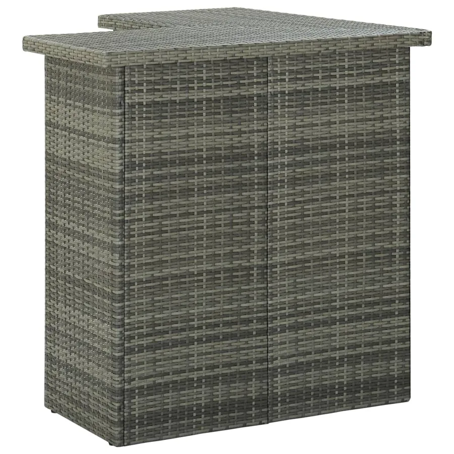 Ensemble de bar de jardin 8 pcs et coussins Résine tressée Gris - 4