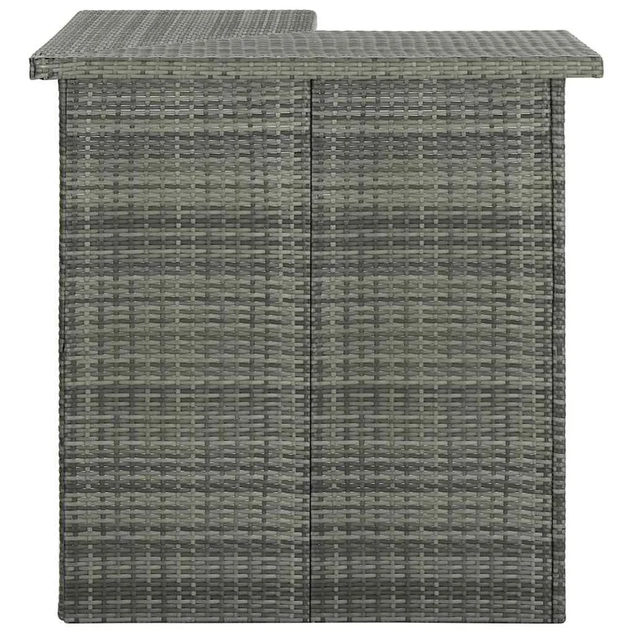 Ensemble de bar de jardin 8 pcs et coussins Résine tressée Gris - 5
