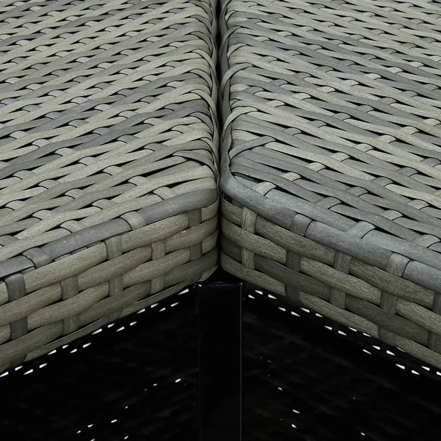 Ensemble de bar de jardin 8 pcs et coussins Résine tressée Gris - 6