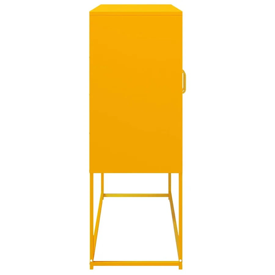 Buffet jaune moutarde 100,5x39x107 cm acier laminé à froid - 7