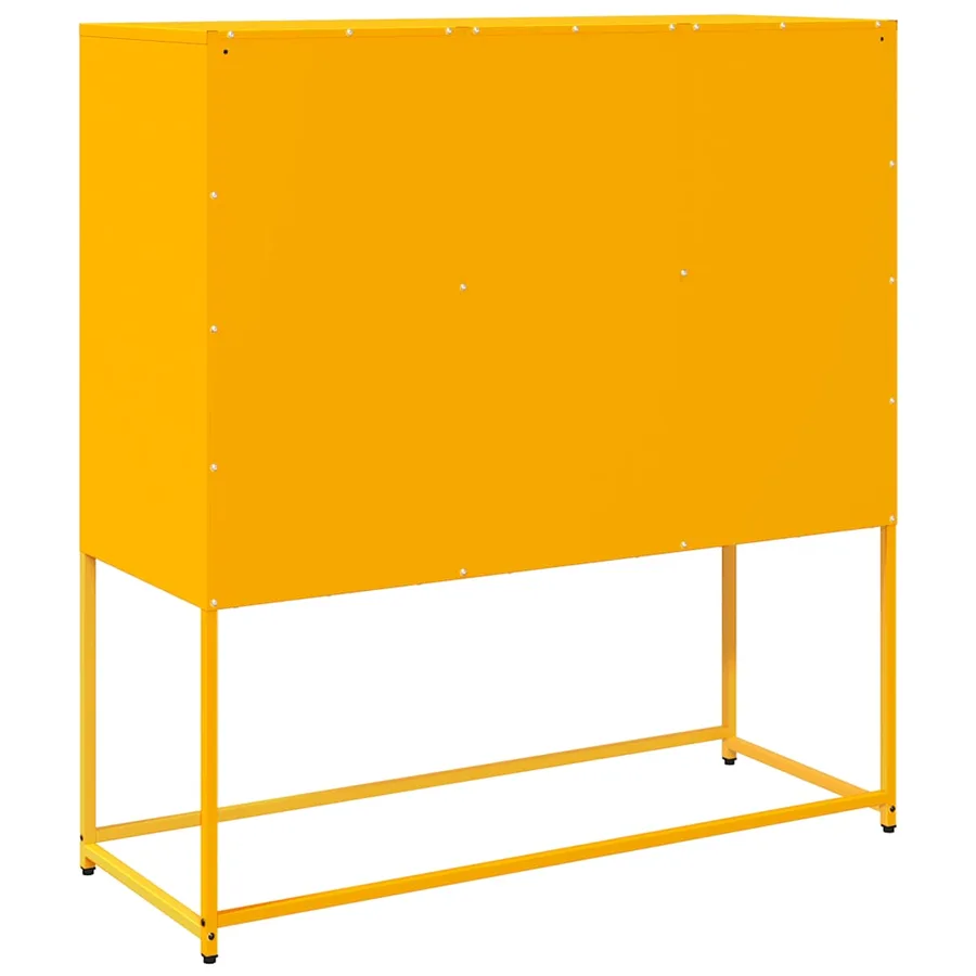 Buffet jaune moutarde 100,5x39x107 cm acier laminé à froid - 8