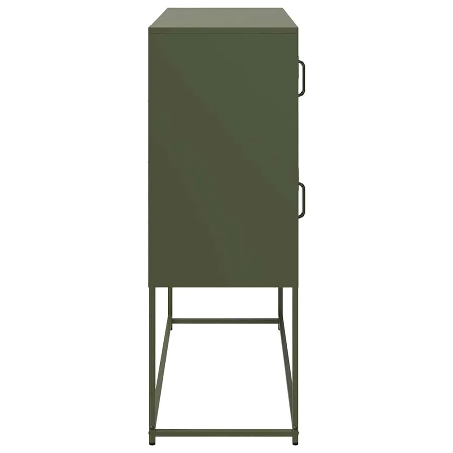 Buffet vert olive 100,5x39x107 cm acier laminé à froid - 7