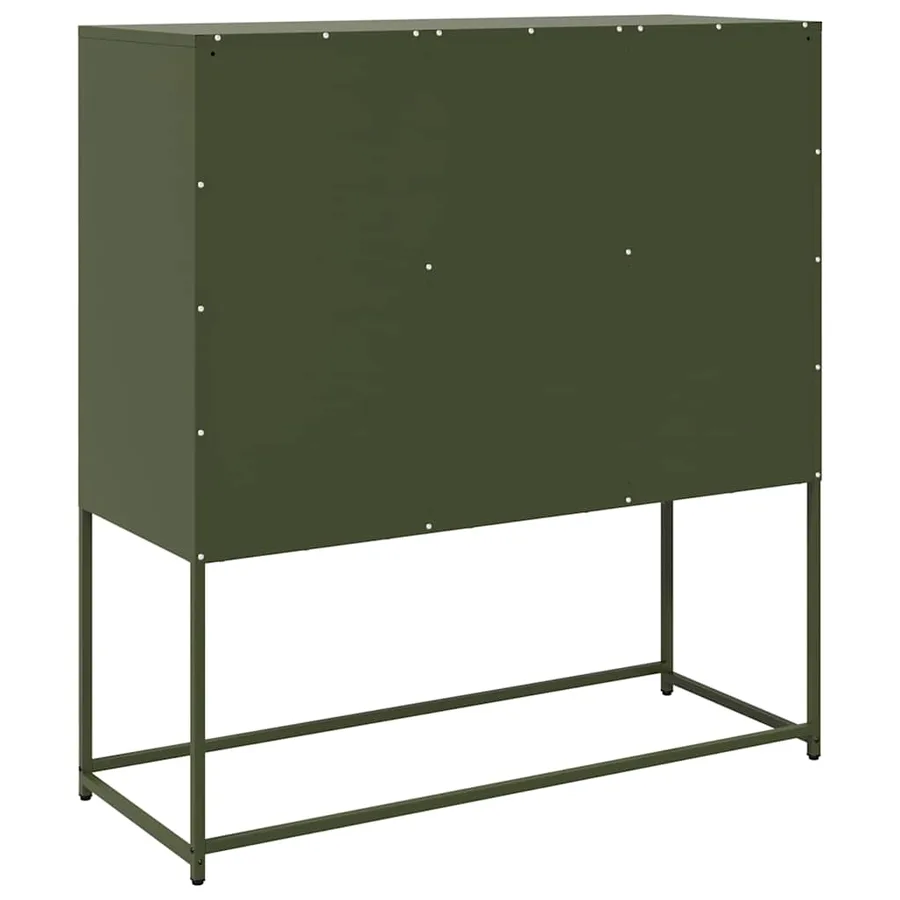 Buffet vert olive 100,5x39x107 cm acier laminé à froid - 8