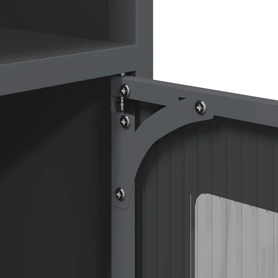 Buffet anthracite 100,5x39x107 cm acier laminé à froid - 11