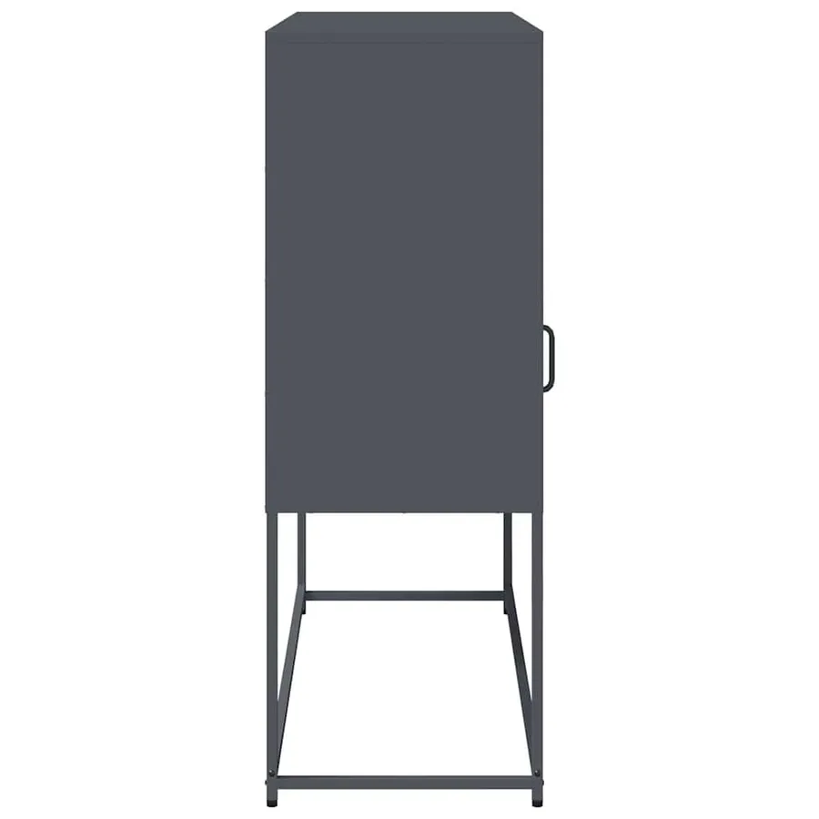 Buffet anthracite 100,5x39x107 cm acier laminé à froid - 7