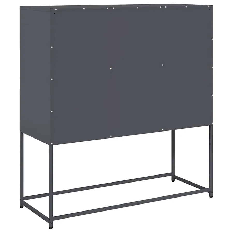 Buffet anthracite 100,5x39x107 cm acier laminé à froid - 8