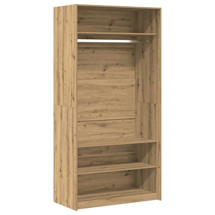 Garde-robe chêne artisanal 100x50x200 cm bois d'ingénierie - 2