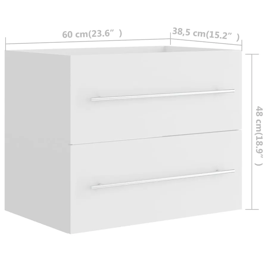 Armoire d'évier avec lavabo intégré Blanc Aggloméré - 10