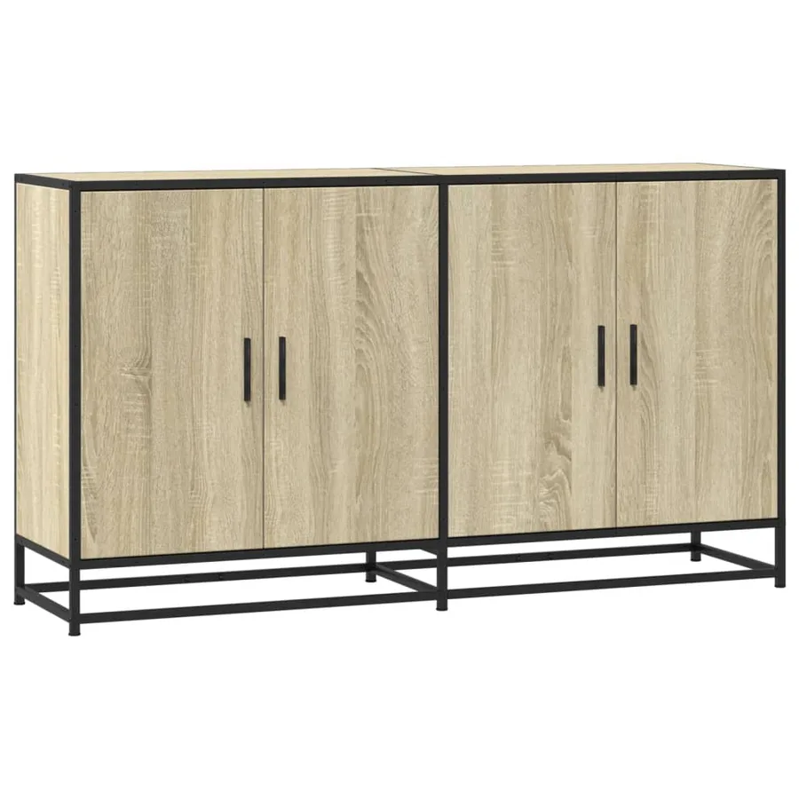 Buffet chêne sonoma 134x35x76 cm bois d'ingénierie - 2