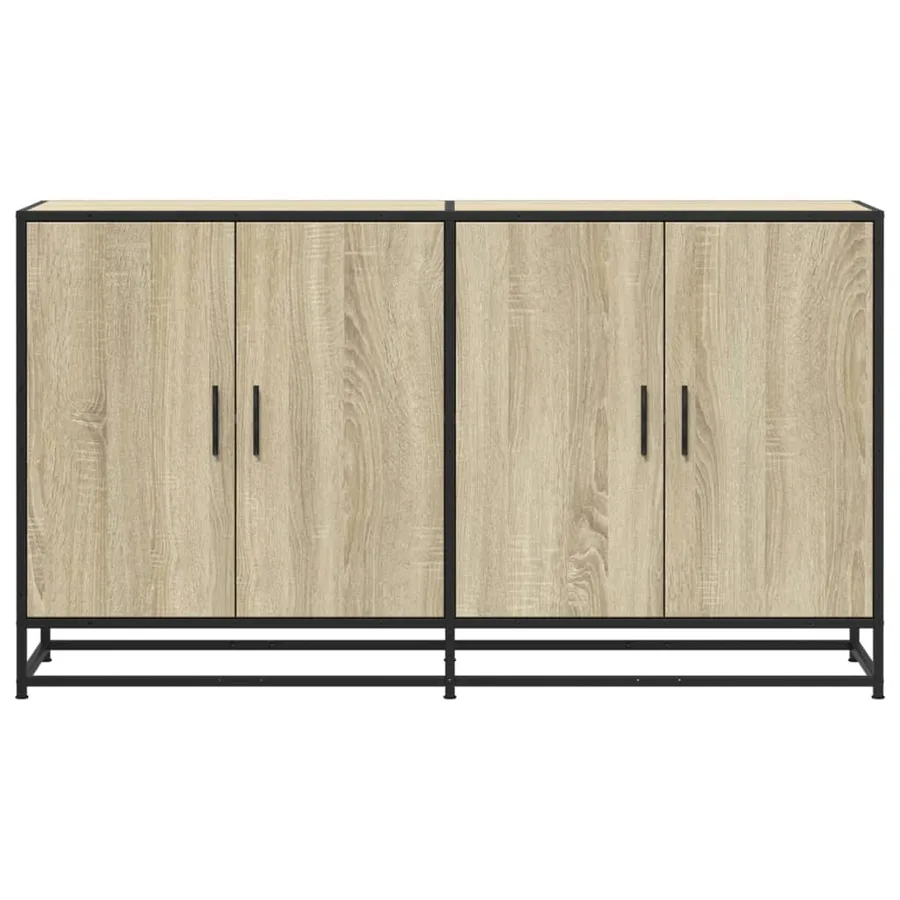 Buffet chêne sonoma 134x35x76 cm bois d'ingénierie - 4