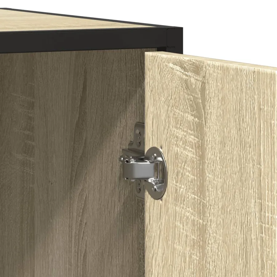 Buffet chêne sonoma 134x35x76 cm bois d'ingénierie - 8