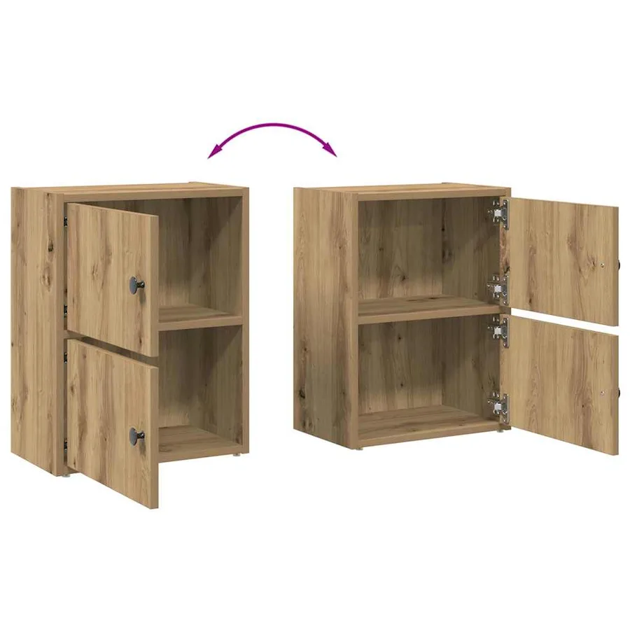 Bibliothèque chêne artisanal 40x24x52 cm bois d'ingénierie - 8