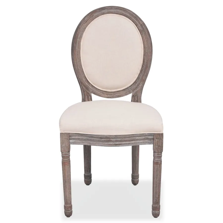 Chaises à manger lot de 2 crème tissu - 3